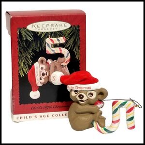Hallmark Keepsake Ornament Child's Age Collection My‎ 5th Christmas Bear 1996